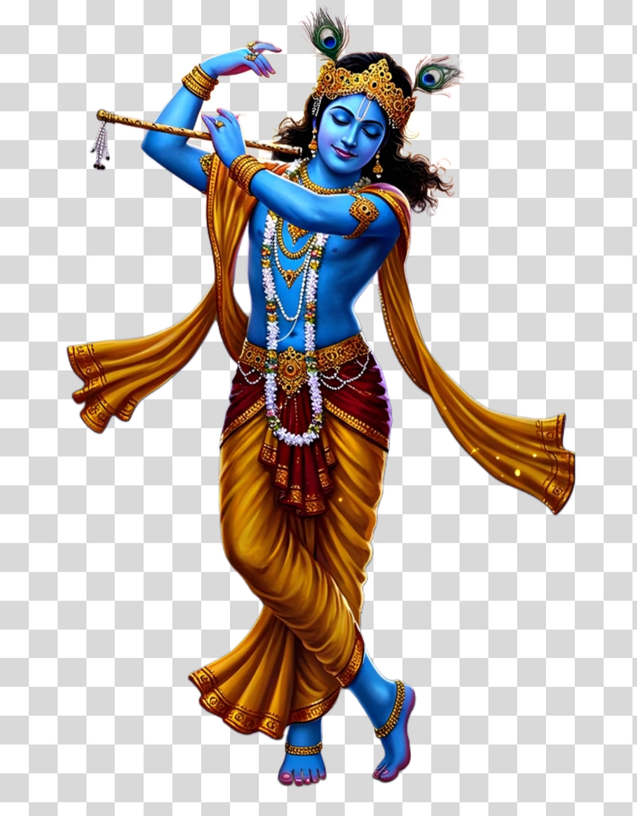 High-Quality Lord Krishna PNG Image with Transparent Background
